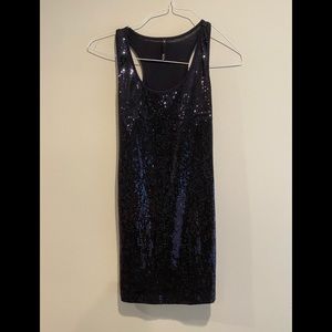 Navy Blue Sequin Dress